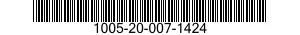 1005-20-007-1424 BARREL,MACHINE GUN 1005200071424 200071424
