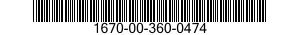 1670-00-360-0474 RISER EXTENSION,PARACHUTE 1670003600474 003600474