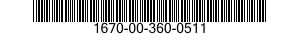 1670-00-360-0511  1670003600511 003600511