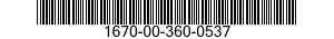 1670-00-360-0537  1670003600537 003600537