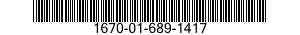 1670-01-689-1417 RAIL COMPONENT,CARGO,AIRCRAFT 1670016891417 016891417