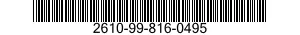 2610-99-816-0495 TIRE,PNEUMATIC,VEHICULAR 2610998160495 998160495