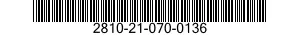 2810-21-070-0136 PIN,SHOULDER,HEADLESS 2810210700136 210700136