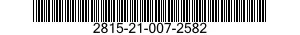 2815-21-007-2582 PLUG,PIPE 2815210072582 210072582