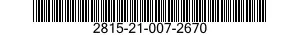 2815-21-007-2670 ADAPTER,STRAIGHT,PIPE TO BOSS 2815210072670 210072670