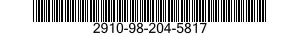2910-98-204-5817 INJECTOR ASSEMBLY,FUEL 2910982045817 982045817