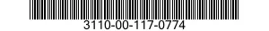3110-00-117-0774 BEARING,ROLLER,THRUST 3110001170774 001170774