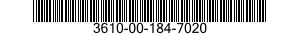 3610-00-184-7020  3610001847020 001847020