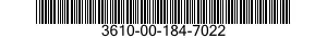 3610-00-184-7022  3610001847022 001847022