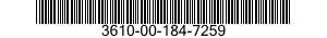 3610-00-184-7259  3610001847259 001847259