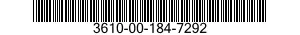 3610-00-184-7292  3610001847292 001847292
