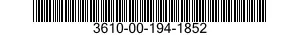 3610-00-194-1852  3610001941852 001941852