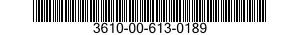 3610-00-613-0189  3610006130189 006130189