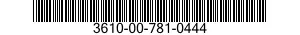 3610-00-781-0444  3610007810444 007810444