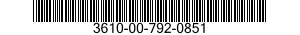 3610-00-792-0851  3610007920851 007920851