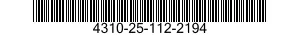 4310-25-112-2194 PLUG,MACHINE THREAD 4310251122194 251122194