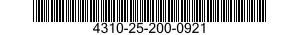 4310-25-200-0921 PLUG,MACHINE THREAD 4310252000921 252000921