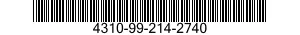 4310-99-214-2740 FILTER ELEMENT,INTAKE AIR CLEANER 4310992142740 992142740