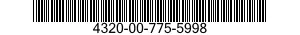 4320-00-775-5998 SLEEVE,SHAFT,PUMP 4320007755998 007755998
