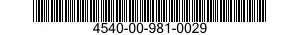 4540-00-981-0029  4540009810029 009810029