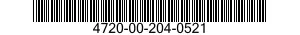 4720-00-204-0521  4720002040521 002040521