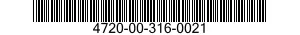 4720-00-316-0021  4720003160021 003160021