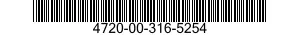4720-00-316-5254  4720003165254 003165254