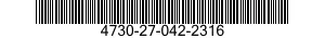 4730-27-042-2316 ADAPTER,STRAIGHT,PIPE TO BOSS 4730270422316 270422316