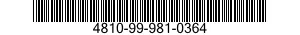 4810-99-981-0364 PLUG,ROTARY,VALVE 4810999810364 999810364