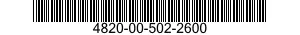 4820-00-502-2600  4820005022600 005022600