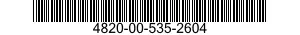 4820-00-535-2604  4820005352604 005352604