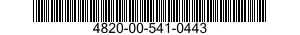 4820-00-541-0443 VALVE,SAFETY RELIEF 4820005410443 005410443