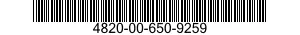 4820-00-650-9259  4820006509259 006509259