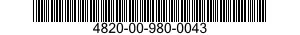 4820-00-980-0043  4820009800043 009800043