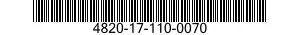 4820-17-110-0070 VALVE,REGULATING,FLUID PRESSURE 4820171100070 171100070