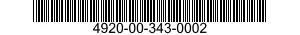 4920-00-343-0002  4920003430002 003430002