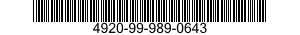 4920-99-989-0643 CABLE ASSEMBLY 4920999890643 999890643
