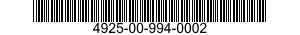 4925-00-994-0002  4925009940002 009940002