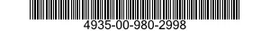 4935-00-980-2998  4935009802998 009802998