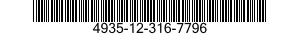 4935-12-316-7796 ADAPTER SUBASSEMBLY,ELECTRICAL TEST SET 4935123167796 123167796