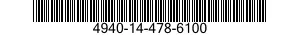 4940-14-478-6100 FIXTURE,TEST,MECHANICAL EQUIPMENT 4940144786100 144786100