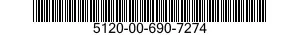 5120-00-690-7274 BIT,SCREWDRIVER 5120006907274 006907274