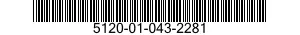 5120-01-043-2281 BIT,SCREWDRIVER 5120010432281 010432281