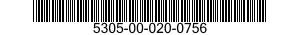 5305-00-020-0756 SCREW,MACHINE 5305000200756 000200756