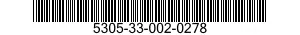 5305-33-002-0278 SCREW,MACHINE 5305330020278 330020278