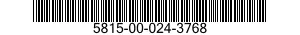 5815-00-024-3768  5815000243768 000243768