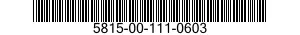 5815-00-111-0603  5815001110603 001110603