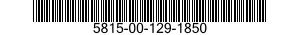 5815-00-129-1850 BAR,CODE 5815001291850 001291850