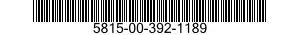 5815-00-392-1189  5815003921189 003921189