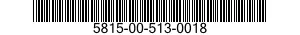 5815-00-513-0018  5815005130018 005130018